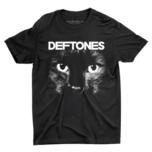 Playera Deftones - Black Cat Eyes (Gato) | Vendetta Co